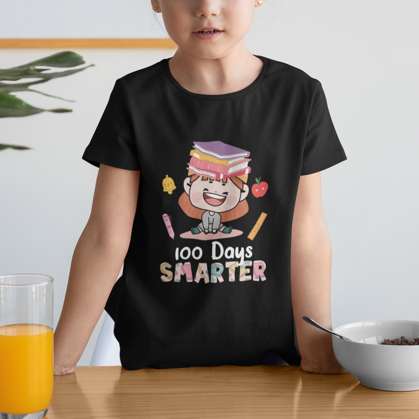 100th Day Of School Smarter Cutte Girl Love Book T Shirt For Kid - Wonder Print Shop