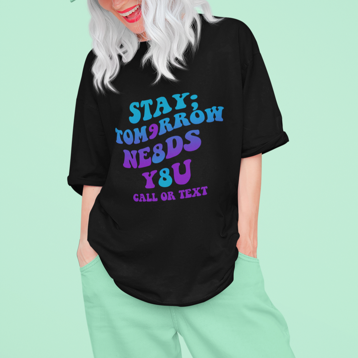 Suicide Prevention Awareness T Shirt Stay The World Needs You Call Or Text 988 Suicide Prevention - Wonder Print Shop