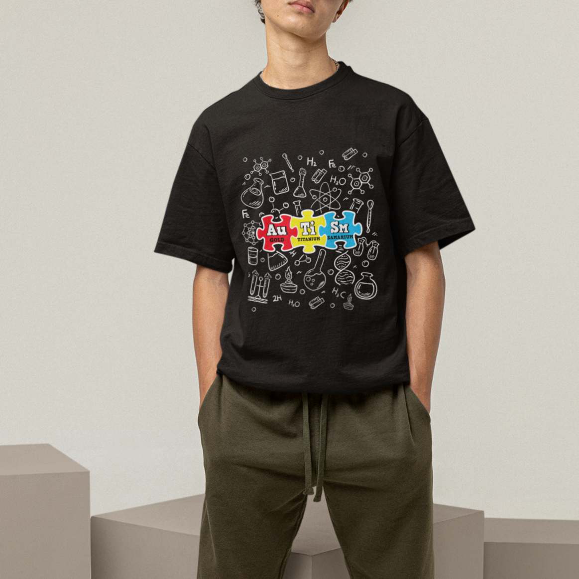 Autism Awareness Puzzle Periodic Table Autistic T Shirt - Wonder Print Shop