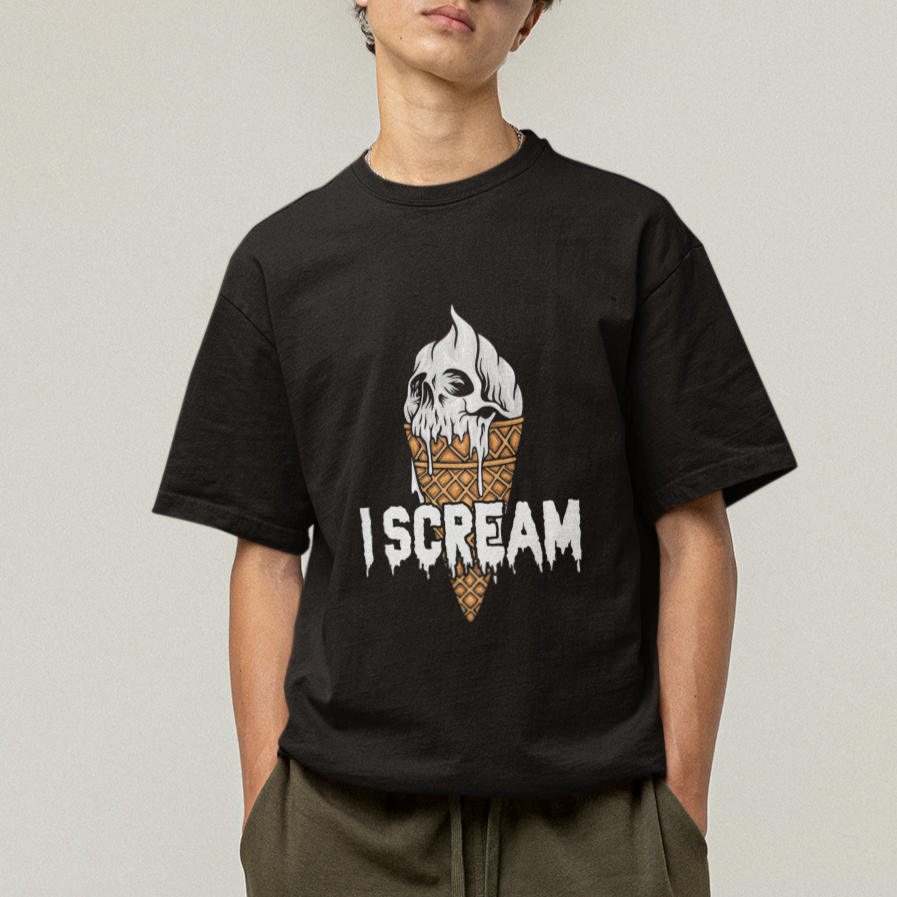 Halloween T Shirt I Scream Ice Cream Ghost - Wonder Print Shop