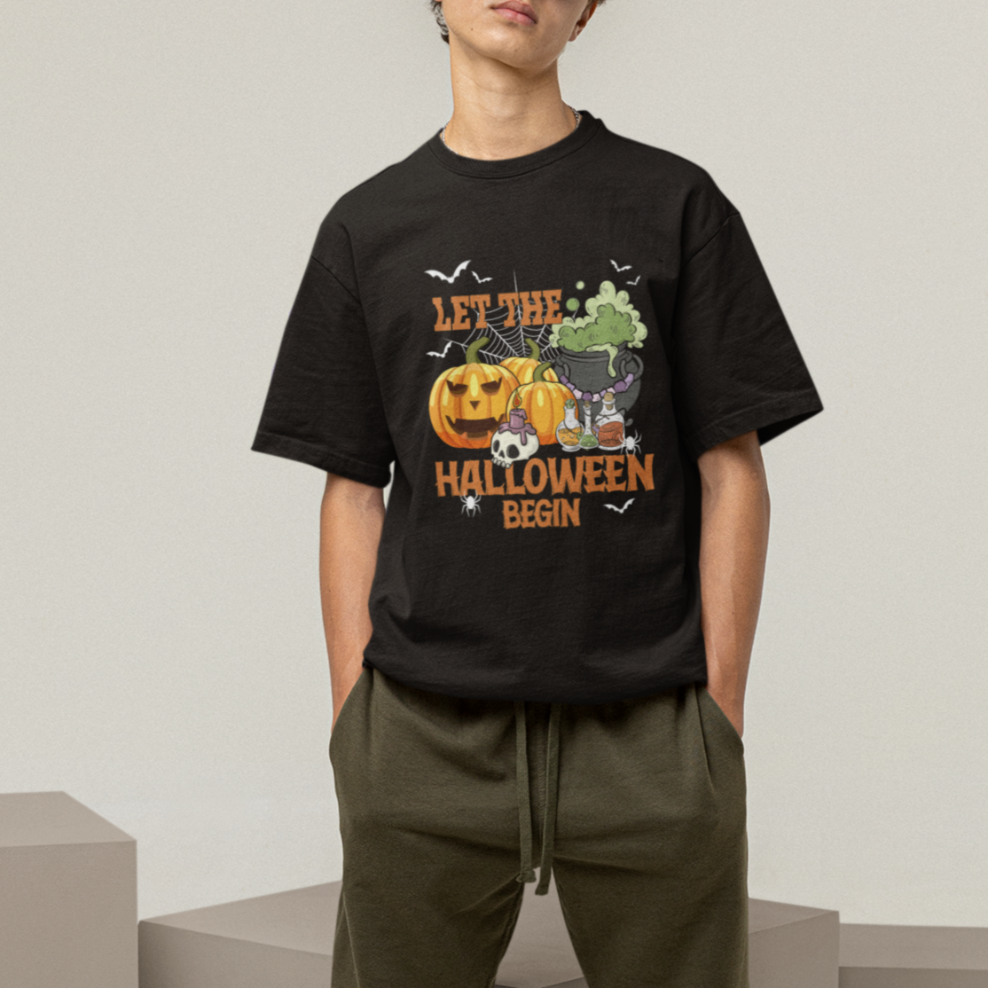 Halloween T Shirt Let The Halloween Begin Scary Pumpkin Halloween Costume - Wonder Print Shop