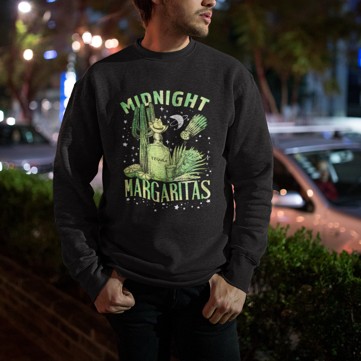 Midnight Margaritas Alcohol Drinker Cocktail Lover Sweatshirt - Wonder Print Shop