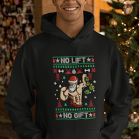 Christmas Hoodie No Lift No Gift Santa Gym Coach - Wonder Print Shop