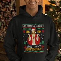 Christmas Hoodie We Gonna Party Like It's My Birthday Jesus - Wonder Print Shop