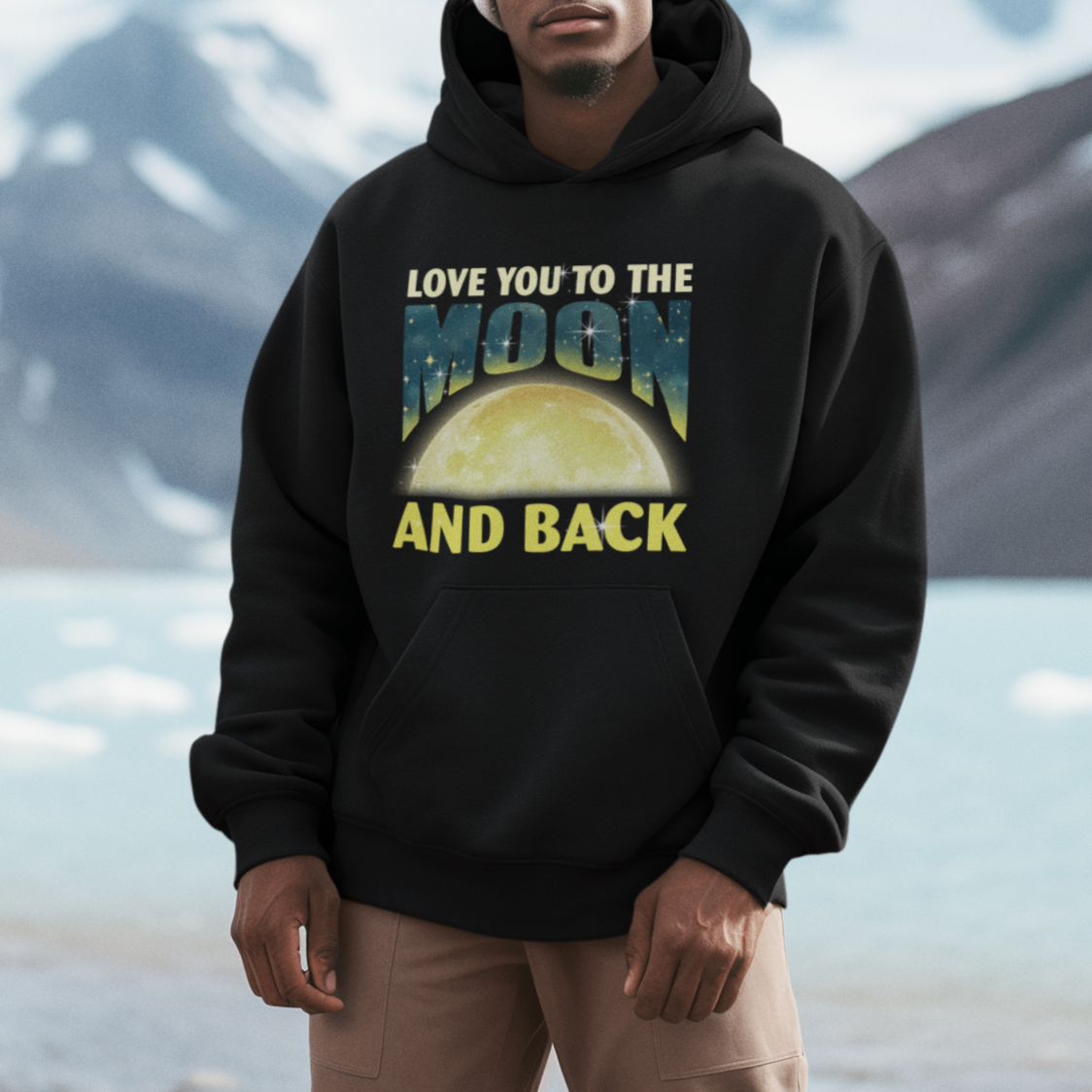 Valentine's Day Hoodie Love You To The Moon And Back - Wonder Print Shop