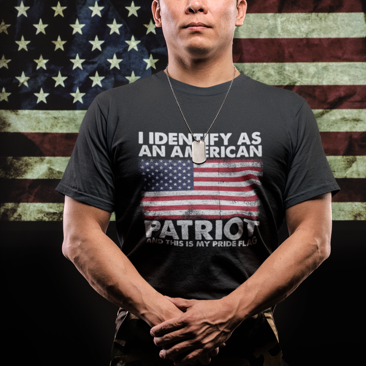 American Patriot T Shirt I Identify As An American Patriot This Is My Pride Flag - Wonder Print Shop
