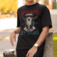 Native American T Shirt Native Blood Runs Through My Veins Proud - Wonder Print Shop