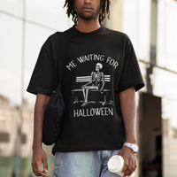 Funny Skeleton T Shirt Me Waiting For Halloween Skeleton Lover Halloween Costume - Wonder Print Shop