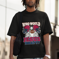 Fantasy Football T Shirt Who Would Jesus Draft Funny Jesus - Wonder Print Shop