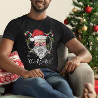 Christmas T Shirt Skull Santa Beard Sunglass Candy Cane - Wonder Print Shop