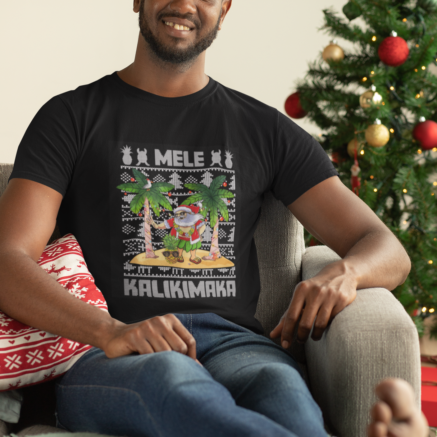 Mele Kalikimaka Santa Hawaiian Christmas Hula Dance T Shirt - Wonder Print Shop