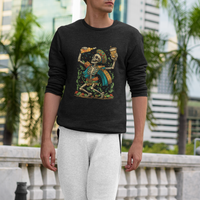 Mexican Skull Sweatshirt Mexican Skull Sugar Skull Drinking Let's Fiesta Women Men - Wonder Print Shop