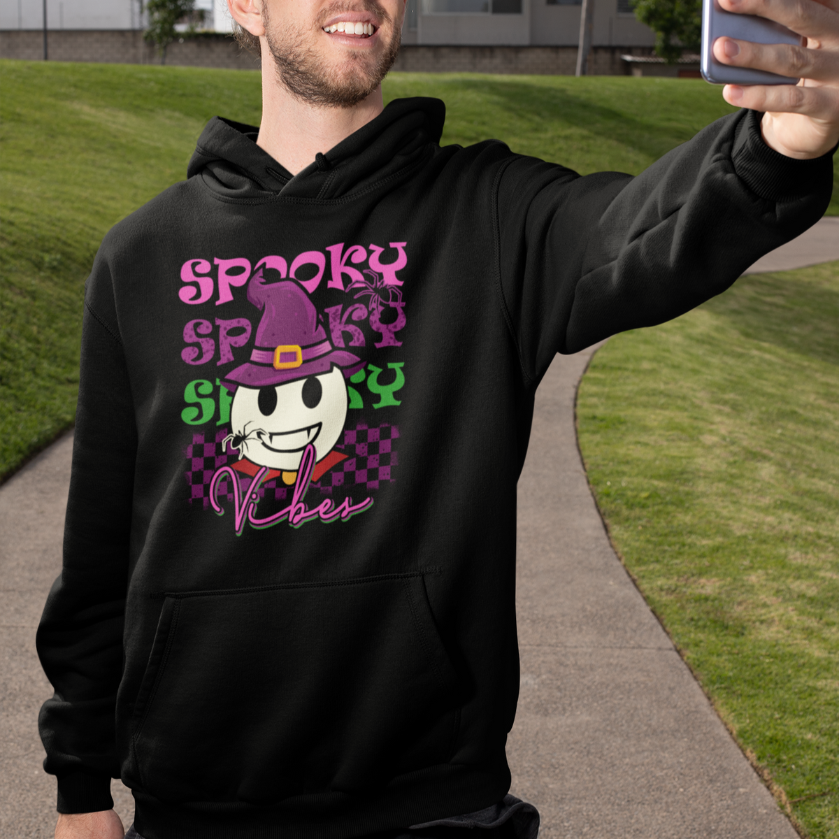 Halloween Hoodie Spooky Vibe Retro Spooky Boo Gothic Halloween Costume T-Shirt for Halloween lovers, Spooky Season Shirt, Ghosts - Wonder Print Shop