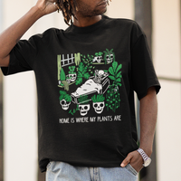 Home Is Where My Plants Are Garden Skeleton T Shirt - Wonder Print Shop