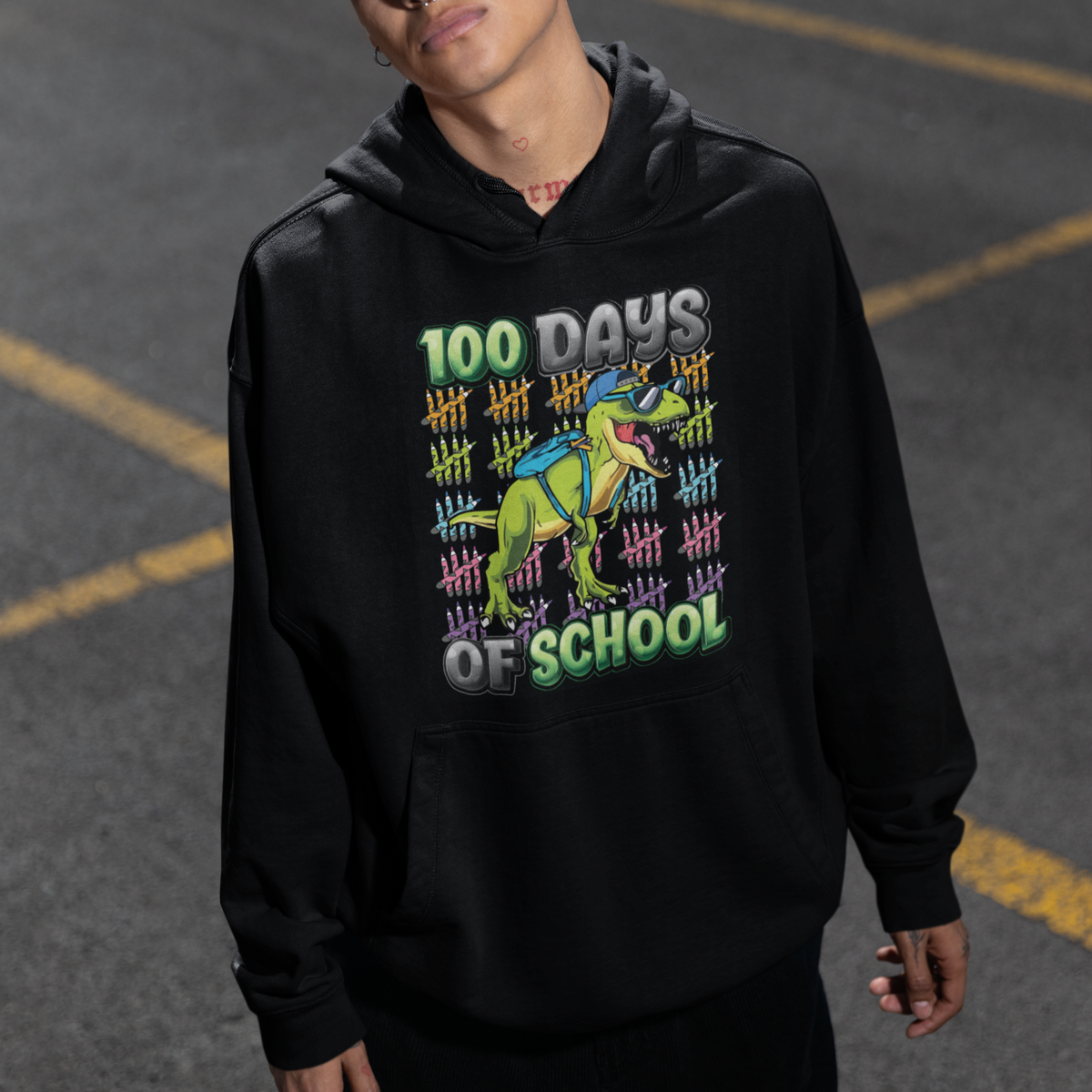 100th Day Of School Smarter Cool Dinosaur Boy Hoodie - Wonder Print Shop