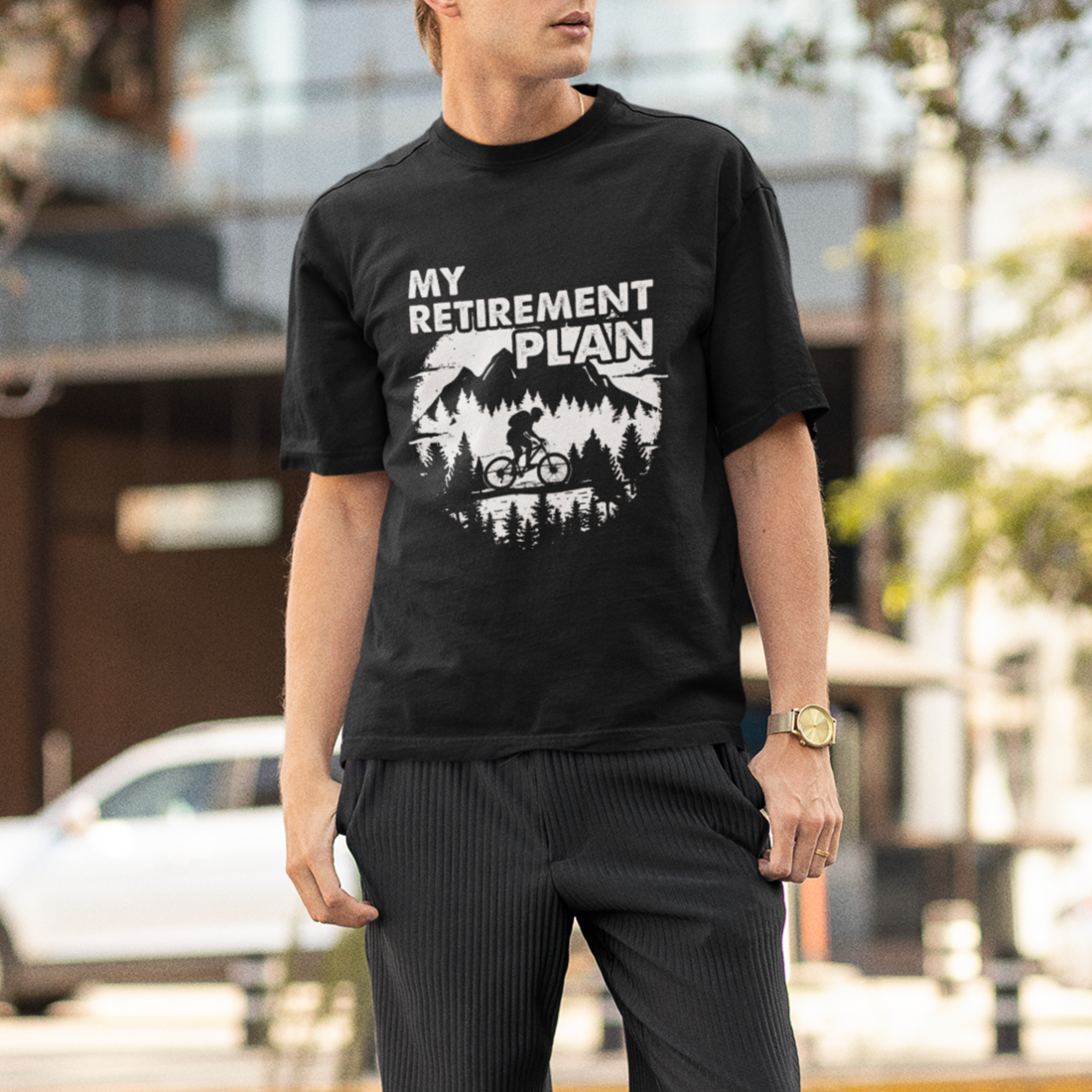Retirement Plan T Shirt Funny Retired Rider Riding Bicycle - Wonder Print Shop