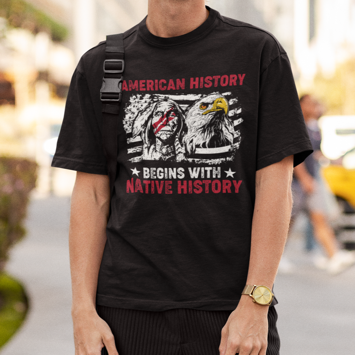 Native American T Shirt American History Native History US Flag - Wonder Print Shop