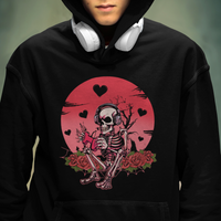 Anti Valentine's Day Hoodie Skeleton Gamer Video Game - Wonder Print Shop