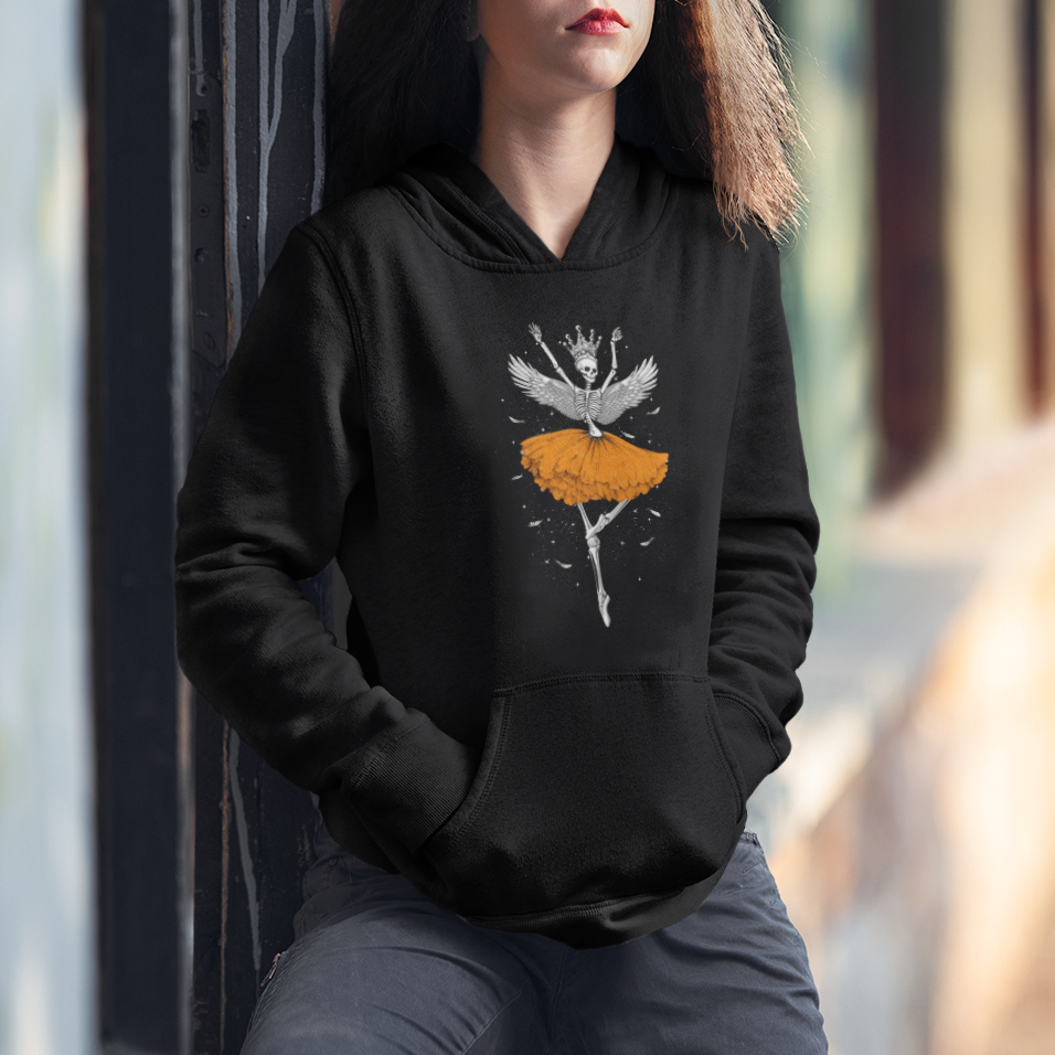 Skeleton Ballerina Hoodie Skeleton Ballerina Tutu Ballet Dance Girl Dancing Skeleton Halloween Costume Girls - Wonder Print Shop