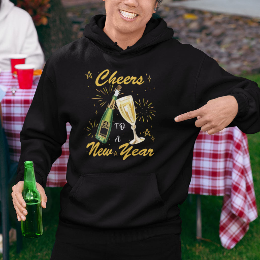 Cheers To A Happy New Year Eve Party Hoodie - Wonder Print Shop