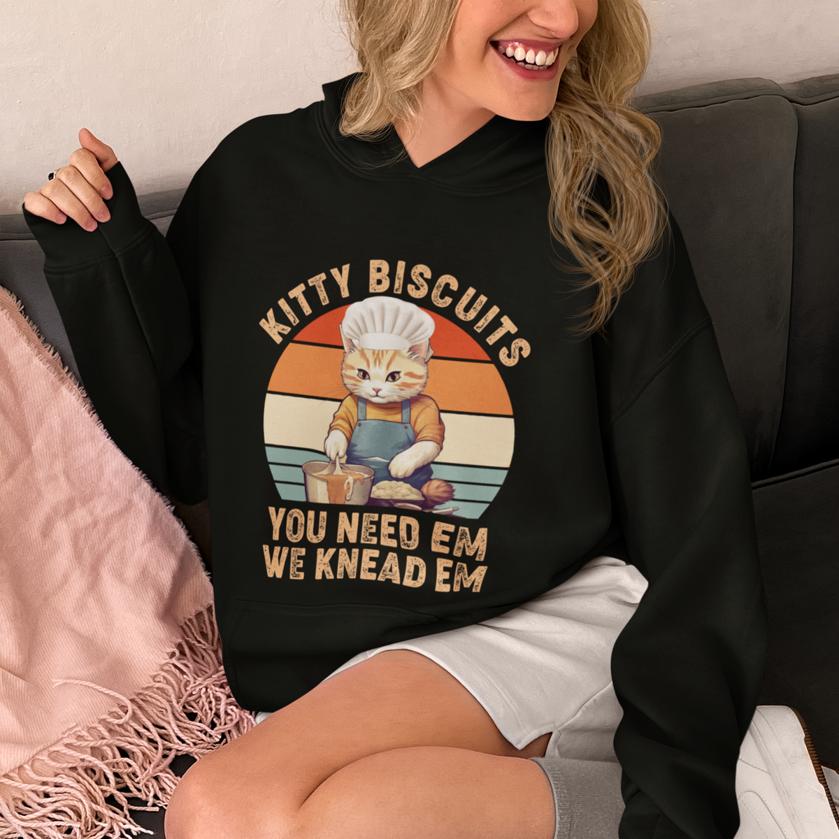 Kitty Biscuits You Need Em We Knead Em Vintage Hoodie - Wonder Print Shop