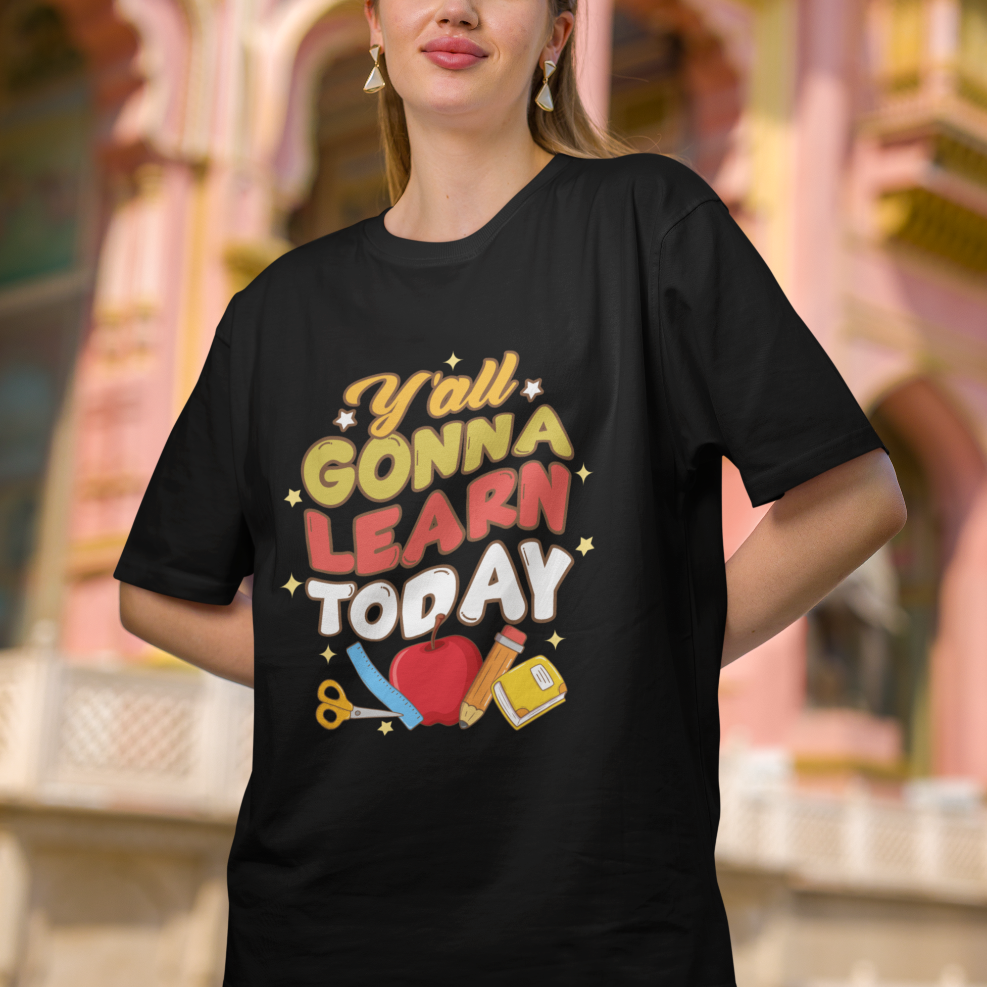 Teacher Life T Shirt First Day Of School Y'All Gonna Learn Today - Wonder Print Shop