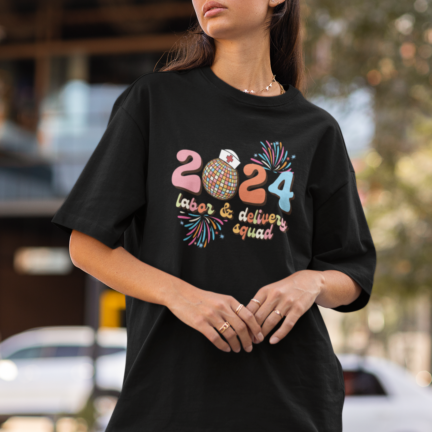 Groovy 2024 Disco Ball and Delivery Squad New Years Eve T Shirt For Women - Wonder Print Shop