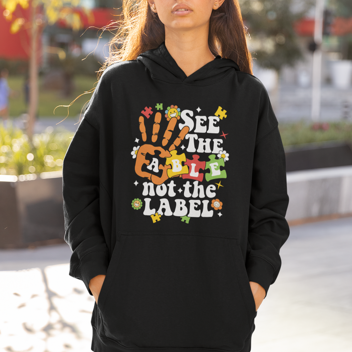Autism Awareness Hoodie See The Able Not The Label - Wonder Print Shop