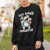 101 Days of School Dalmatian Dog Sweatshirt Dabbing 101 Days Smarter - Wonder Print Shop