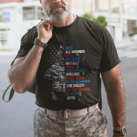 Veteran PTSD T Shirt Not All Wounds Are Visible Not All Those Who Wander Are Lost American Flag Soldier - Wonder Print Shop