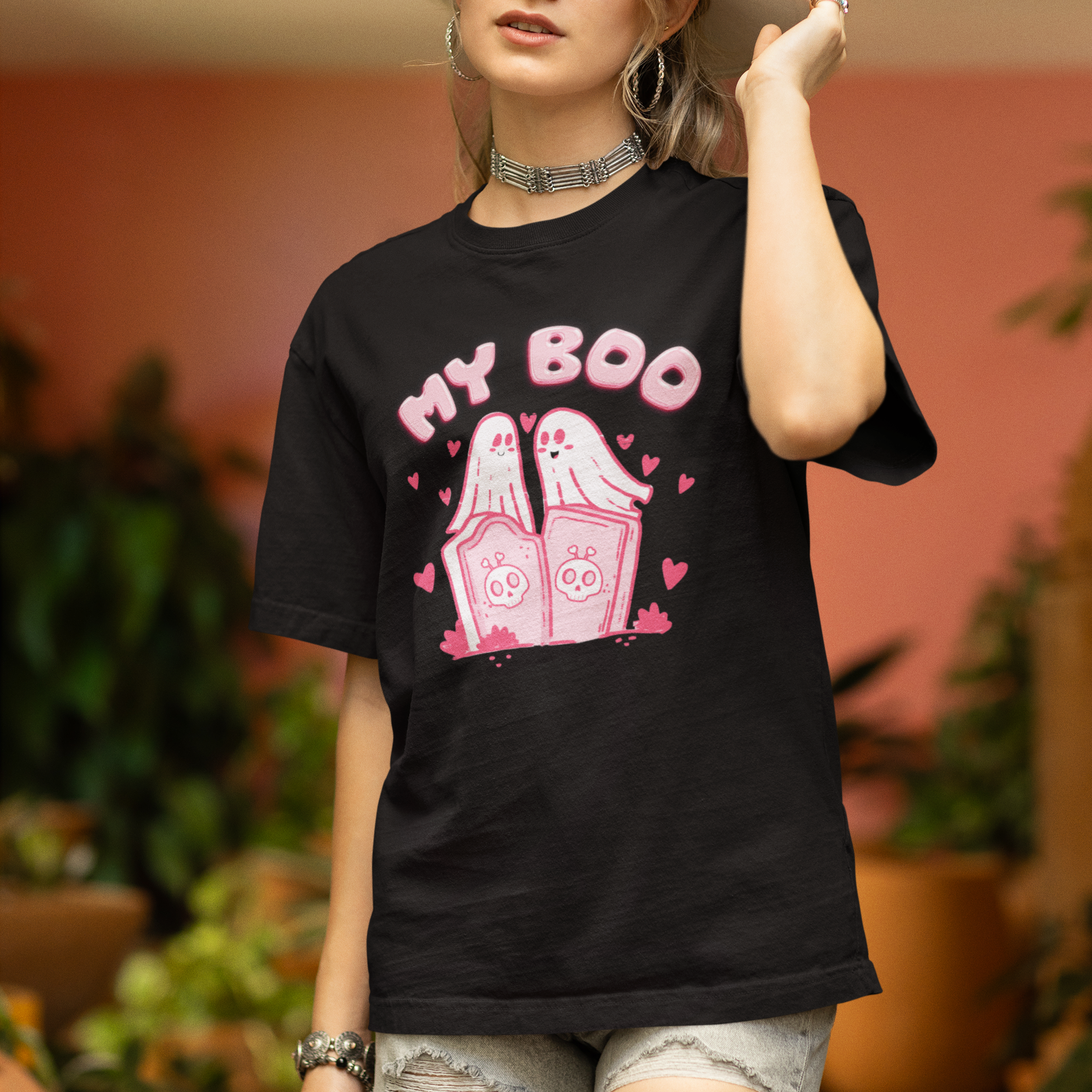 Valentine's Day T Shirt My Boo Cute Lover Couple Ghost - Wonder Print Shop