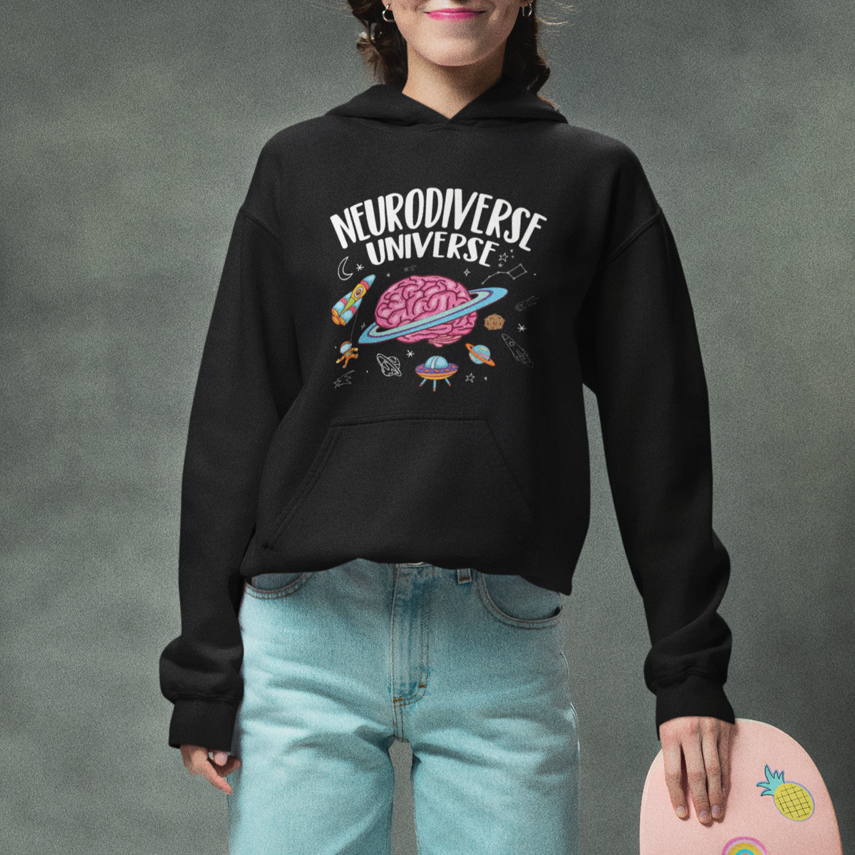 Neurodiversity Hoodie Neurodiverse Funny Brain Universe Autism ADHD ASD - Wonder Print Shop