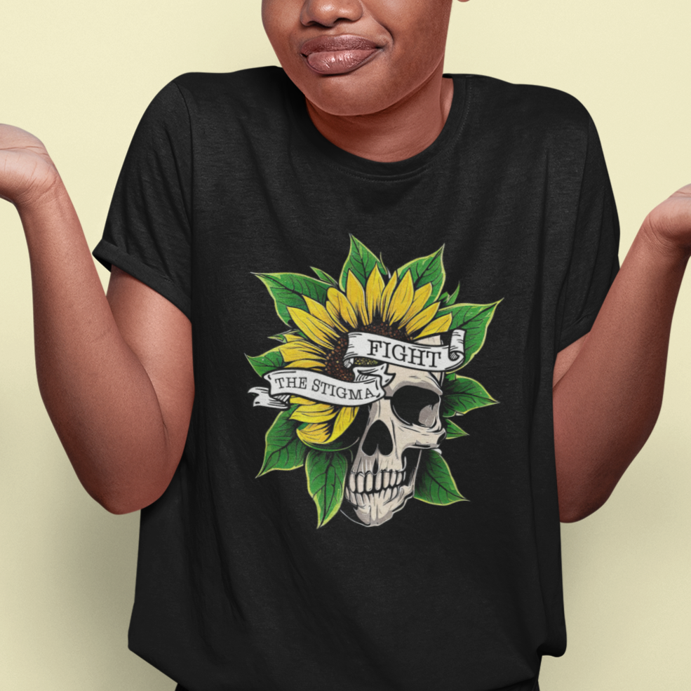 Mental Health Matters T Shirt Mental Health Awareness Fight the Stigma Mental Health Matters Flower Skull Support - Wonder Print Shop