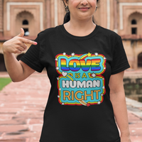 Gay Pride T Shirt Love Is A Human Right Equal Rights LGBT Gay Pride LGBTQIA Support Proud Ally - Wonder Print Shop