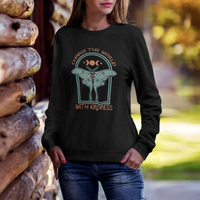 Moth Sweatshirt Mystical Luna Moth Change The World With Kindness Inspirational Retro Boho Be Kind Shirt for Women, Moth T-shirt, Moth Lover Gift, Insect Lover Shirt, Spirituality Shirt - Wonder Print Shop