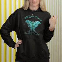 Moth Hoodie Boho Luna Moth Aesthetic All Wild Things Have Restless Wings Free Spirit Mystic Spiritual Moon Phases Nocturnal Actias Luna Shirt for Women, Moth T-shirt, Spirituality Shirt - Wonder Print Shop