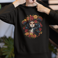 Day of the Dead Women Sweatshirt La Catrina De Los Muertos Calavera Sugar Skull Women - Wonder Print Shop