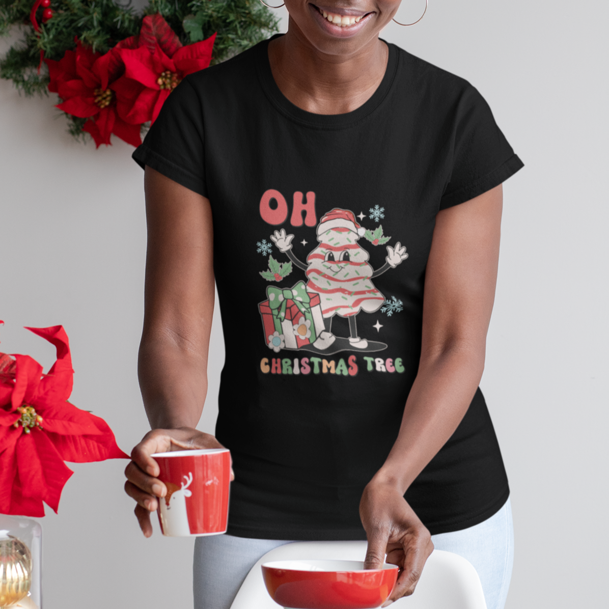 Oh Christmas Tree Retro Groovy T Shirt - Wonder Print Shop