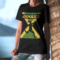 Jamaica Women Football T Shirt Jamaican Flag Girls Soccer Futbol Fan Lover - Wonder Print Shop