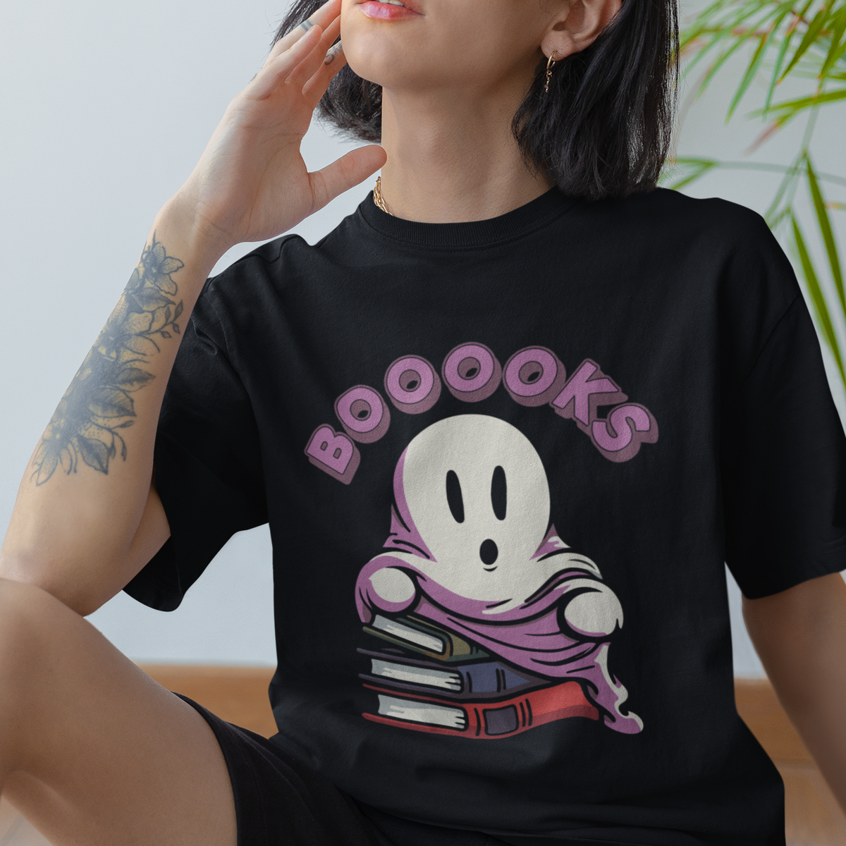 Halloween Reading T Shirt Booooks Cute Ghost Boo Sheet - Wonder Print Shop