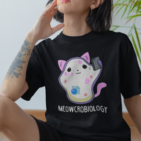 Meowcrobiology Microscopic Cats Science Pet School Biology T Shirt - Wonder Print Shop