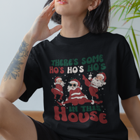 Christmas Santa T Shirt Theres Some Hos In This House Funny Xmas - Wonder Print Shop