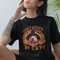 Halloween T Shirt Don't Worry Be Capy Funny Capybara In Halloween Costume T-Shirt for Halloween lovers, Capybara Meme, Spooky Season - Wonder Print Shop