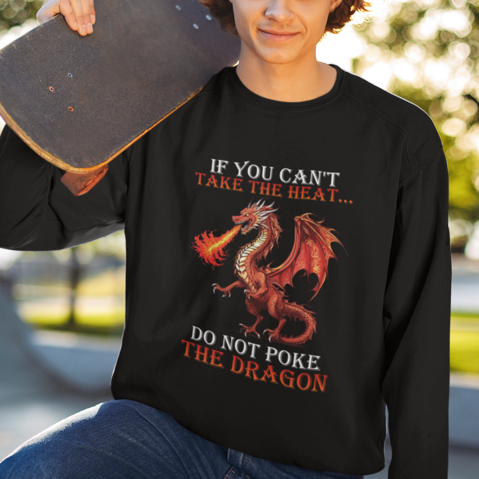 Do Not Poke The Cool Dragon Flame-Spewing Flying Mythical Creature Sweatshirt - Wonder Print Shop
