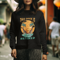 Retirement Sweatshirt This Chick Is Retired Women Relax At The Beach - Wonder Print Shop