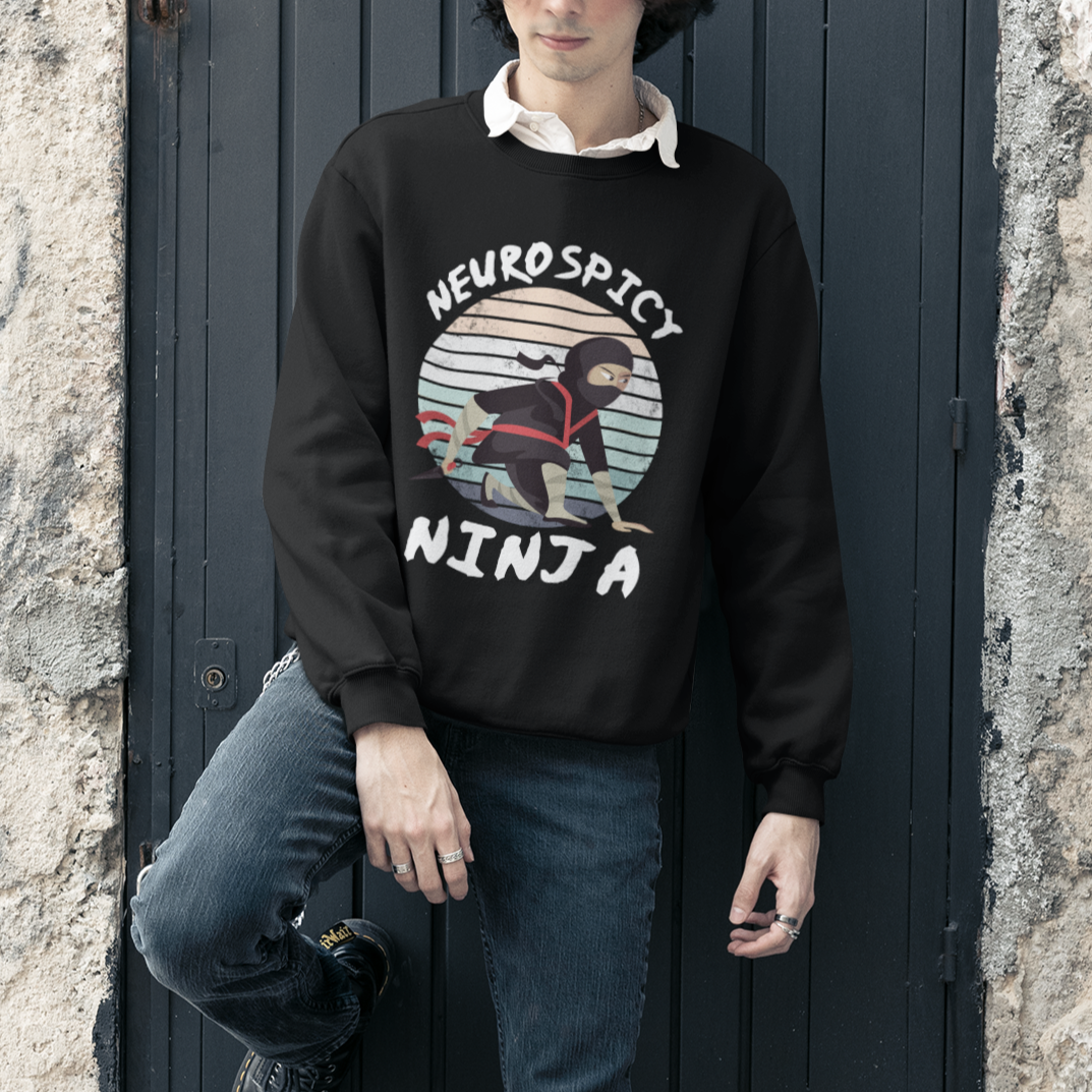 Neurodiversity Sweatshirt Neurospicy Ninja Autism ADHD ASD - Wonder Print Shop