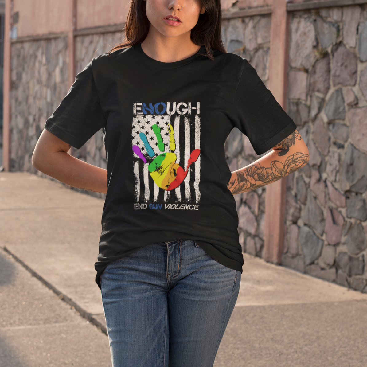 Gun Violence Awareness T Shirt Enough End Gun Violence Protect Our Children Orange Mom Dad - Wonder Print Shop