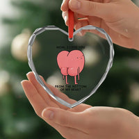 Mom I Love You From The Bottom Of My Heart Heart Crystal Glass Ornament Family Humor