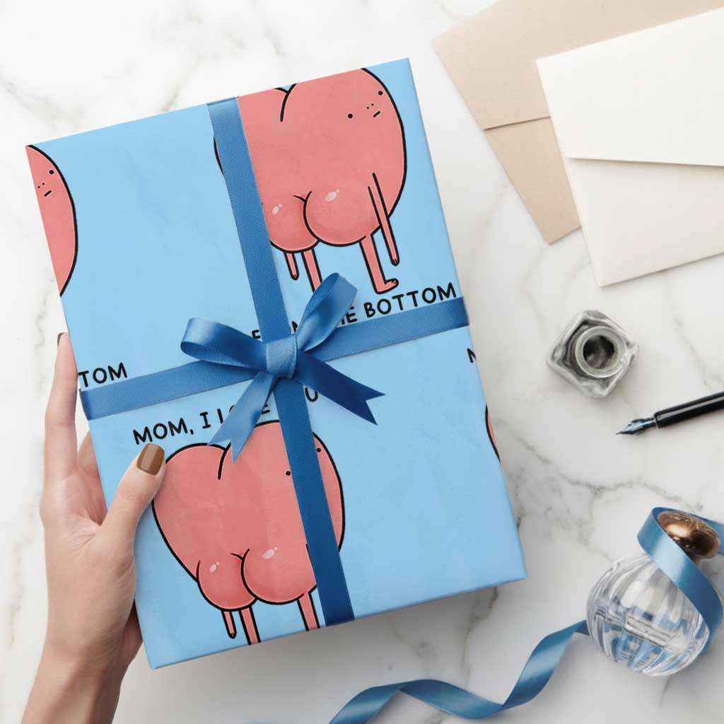 Mom I Love You From The Bottom Of My Heart Wrapping Paper Roll Family Humor