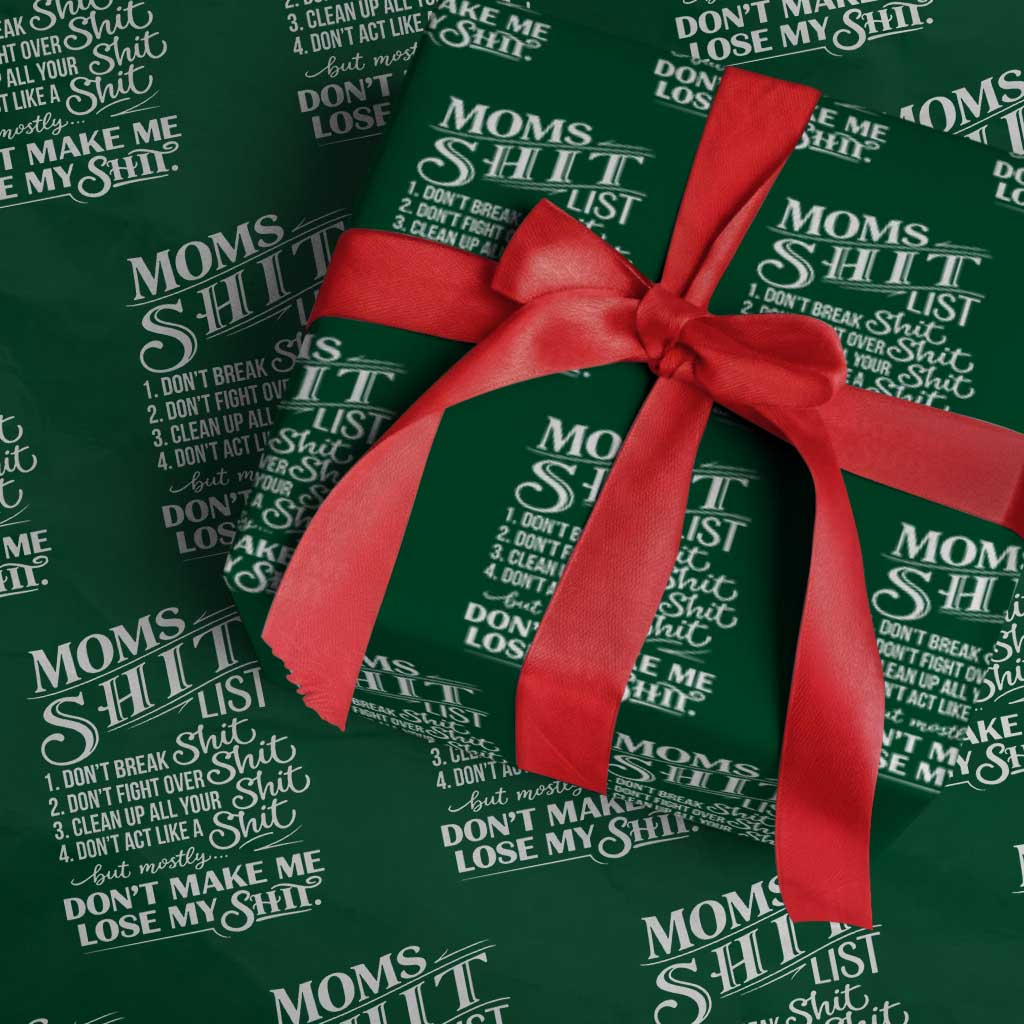 Mom Shit List Wrapping Paper Roll Funny Mom Life Sarcastic Mothers Day